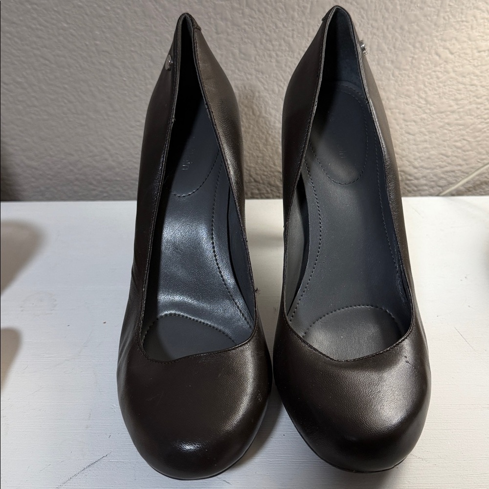 Calvin Klein Dark Brown Leather Heels